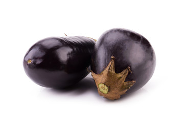 Eggplant or aubergine vegetable isolated on white background.