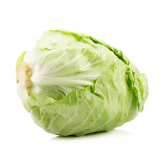 Fototapeta premium Green cabbage isolated on white background.