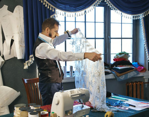 Clothes designer in the studio