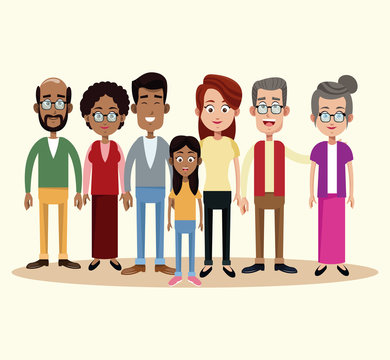 Group Family Different Multicultural Vector Illustration Eps 10
