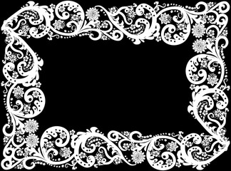 simple curled white isolated frame