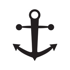 anchor black color icon isolated vector