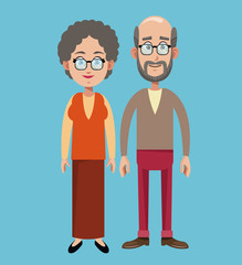 couple grandparents family adult image vector illustration eps 10
