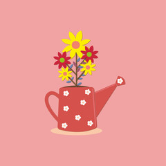 cute pink teapot with flower