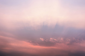 Colorful dramatic sky with cloud at sunset.Sky with sun background.