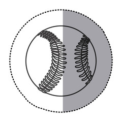 grayscale sticker with baseball ball vector illustration