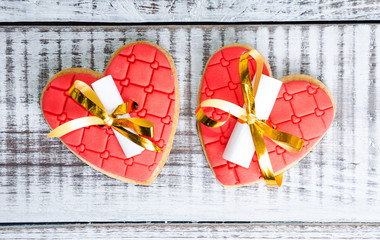 valentine gingerbread fortune cookies and chocolate figures