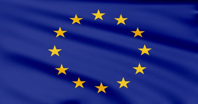 Large Looping Animated Flag of the European Union