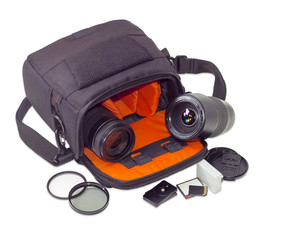 Camera bag, photo lenses and some other photo accessories