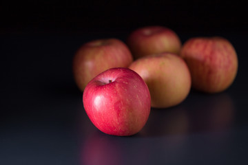 Apple on a black background
