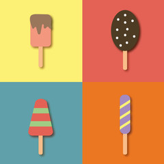 four ice cream stick wallpaper