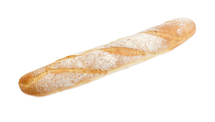 Baguette closeup on a light background