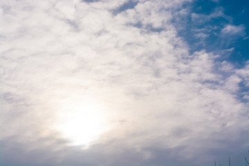 Blue sky with clouds. tinted