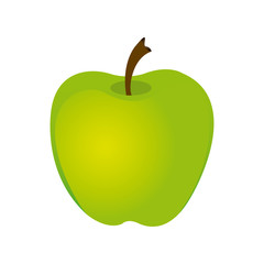 colorful silhouette of apple fruit with stem vector illustration