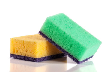 sponges for dishwashing isolated on a white background