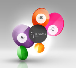 Colorful glossy circle infographics