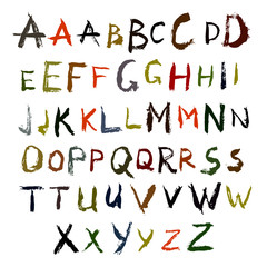 ABC Grunge Painted Brush Strokes 2