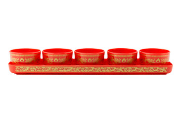 Set Red chinese tea cup