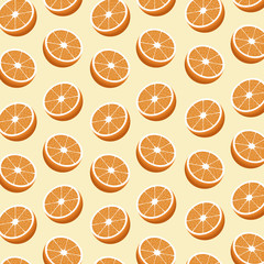 hlaf orange fruit seamless pattern vector illustration eps 10