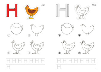Drawing tutorial for letter.