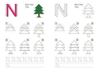 Drawing tutorial for letter.