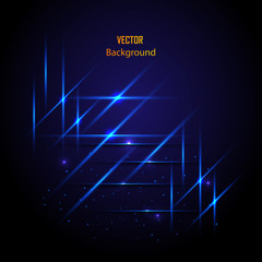 Vector Abstract blue background with light effects.