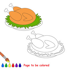 Page to be colored, simple education game for kids.