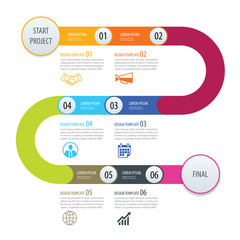 Fototapeta na wymiar Infographic timeline template business concept arrows. Vector can be used for workflow layout, diagram, number step up options, web design