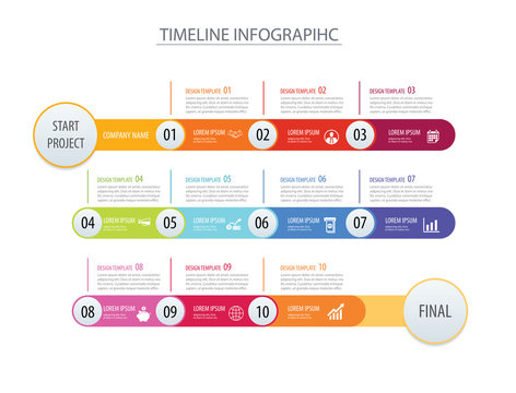 Infographic timeline template business concept arrows. Vector can be used for workflow layout, diagram, number step up options, web design