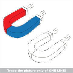 Page to be traced, kid one line tracing educational game.