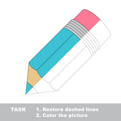 Half tracing game to be colored, vector trace game for kids.