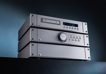 Obraz premium Analog Music Stereo Audio Amplifier and Tuner.