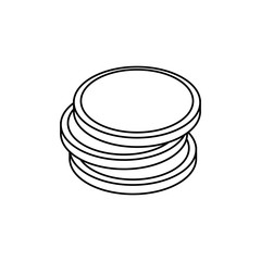 Blank coins isolated icon vector illustration graphic design