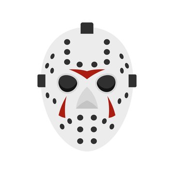 Hockey mask icon, flat style