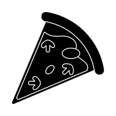 tasty pizza slice pictogram vector illustration eps 10