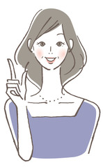 指差し　女性　中年