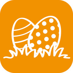 Handgezeichnetes Osternest auf orangenem Hintergrund