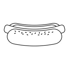 hot dog fast food thin line vector illustration eps 10