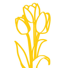 Handgezeichnete Tulpen in gelb