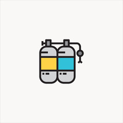 oxygen tank icon flat design