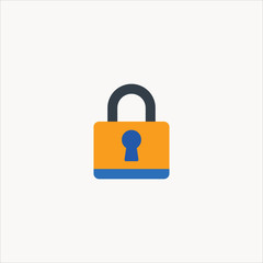 padlock icon flat design