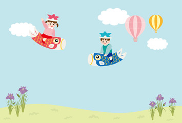 こどもの日　鯉のぼりと青空