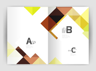 Vector square minimalistic abstract background, print template business brochure a4