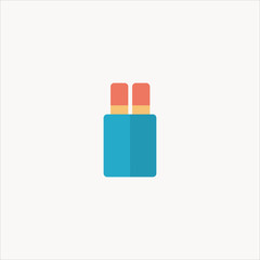 pencil case icon flat design
