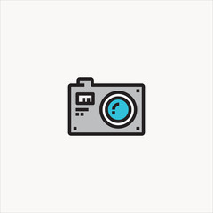 photo camera icon flat design