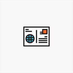 postcard icon flat design