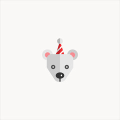 polar bear icon flat design