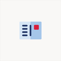postcard icon flat design
