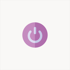 Power sign icon. Flat design style.