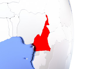 Cameroon on elegant modern 3D globe